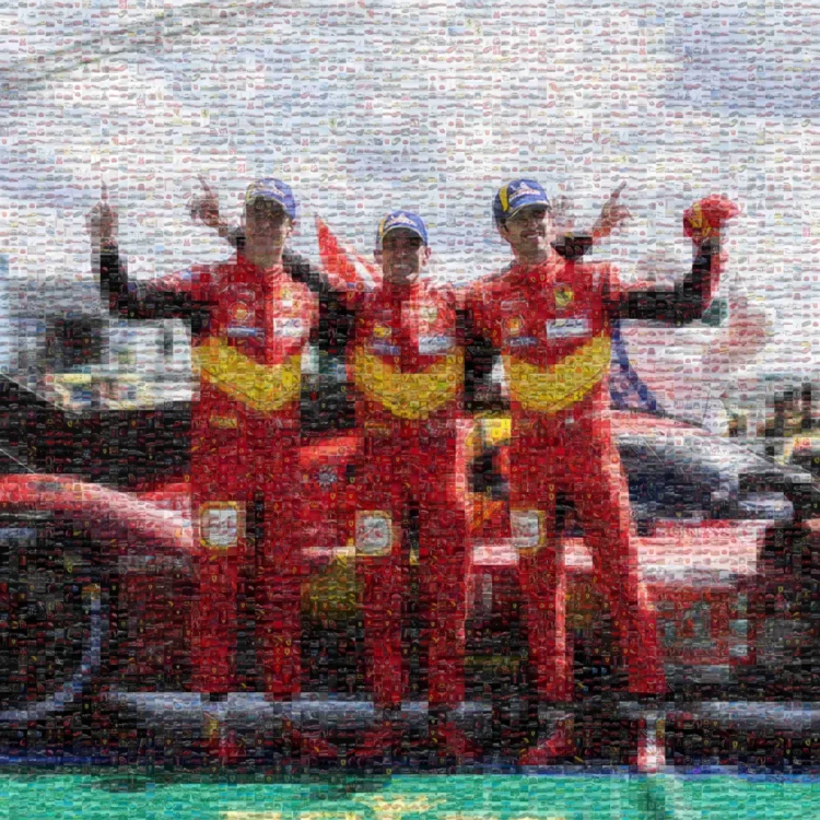 Victorious Ferrari Team Photos Mosaic
