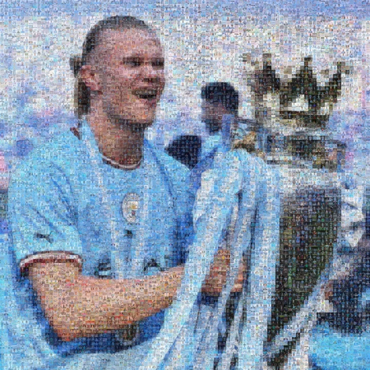 Haaland's Heroic Victory Photos Mosaic