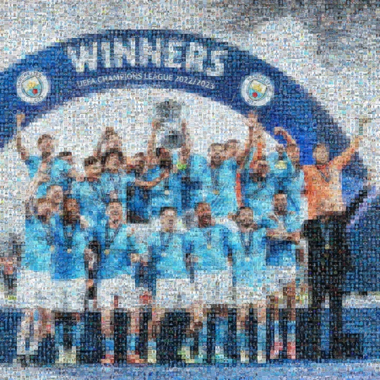 Champions League Winners Man City Photos Mosaic Artwork