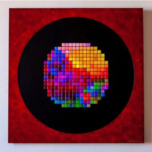 Pixelated Mosaic Art Reproductionof Joie / Happiness