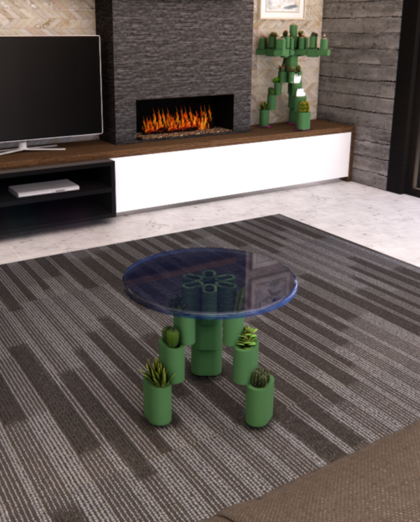 Contemporary Coffee Table with Plants